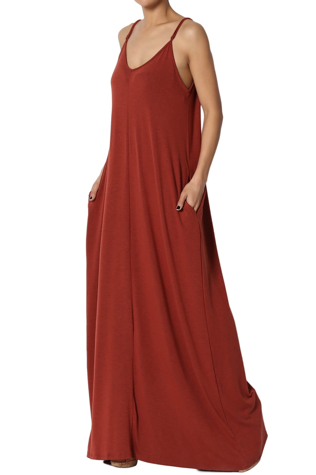 Front Trim Pocket Cami Maxi Dress main image 1