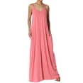 thumbnail image 1 of TheMogan Women's Casual V-Neck Draped Jersey Cami Long Maxi Dress W Pocket Summer Beach Desert Rose S, 1 of 6