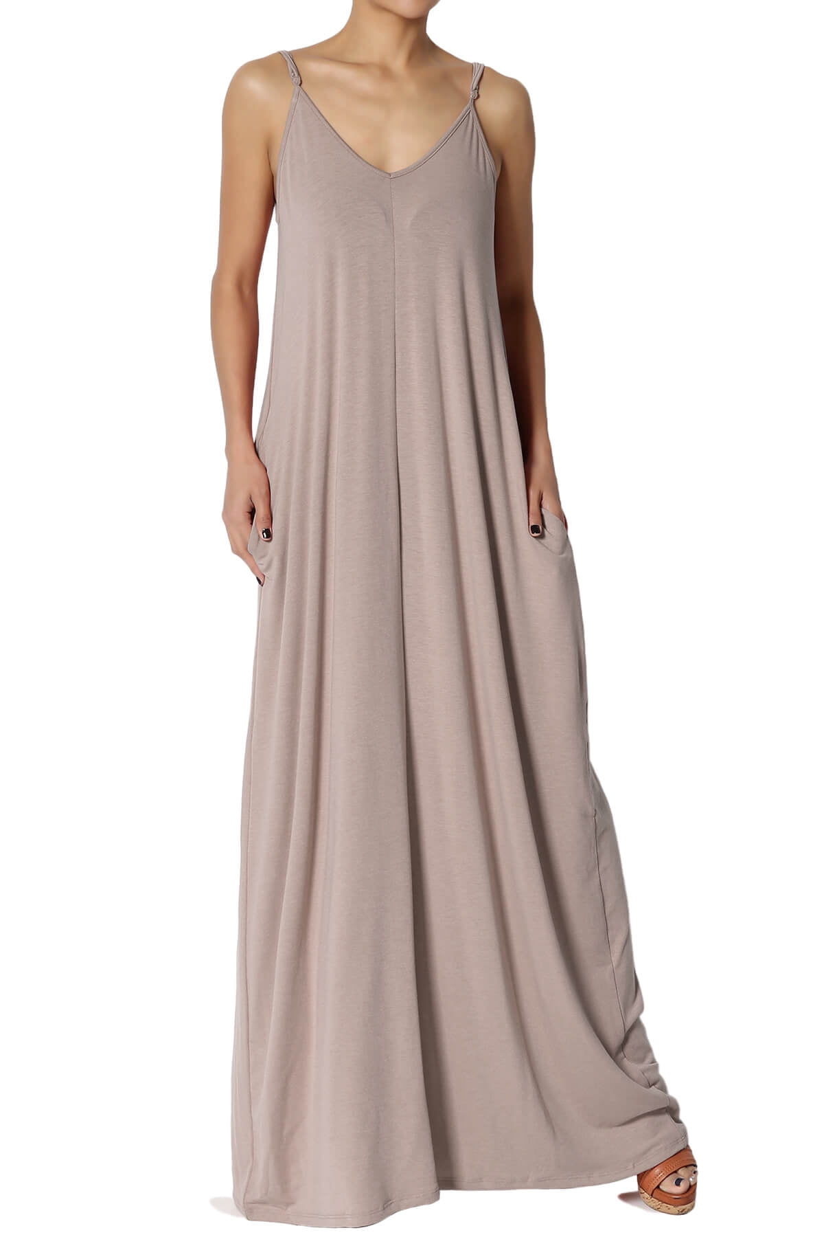 Moxidress U Neck Waisted Swing Maxi Cami Dress main image 0