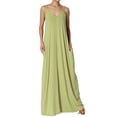 thumbnail image 1 of TheMogan Women's Casual V-Neck Draped Jersey Cami Long Maxi Dress W Pocket Summer Beach Sage 2X, 1 of 6