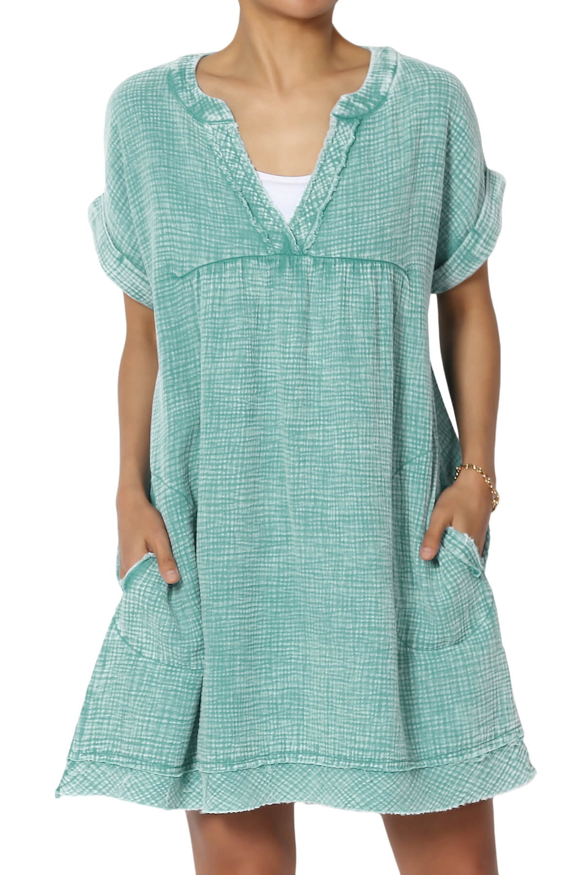 Milly Washed Gauze Babydoll Shift Mini Dress