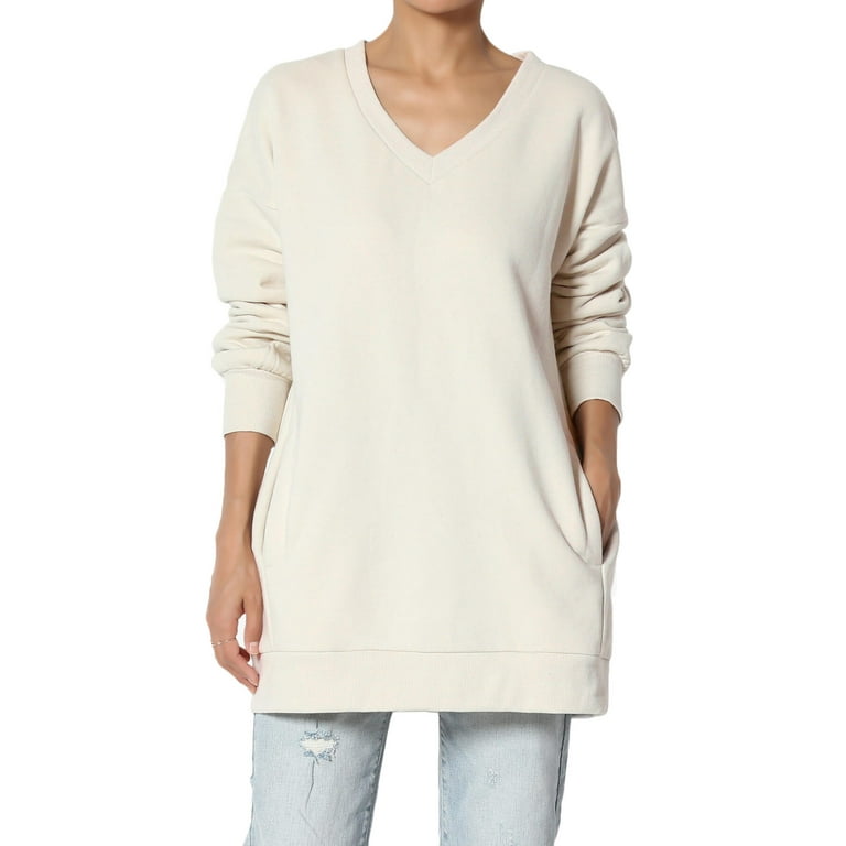 Women's oversized best sale v neck sweatshirts