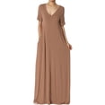 thumbnail image 1 of TheMogan Women's PLUS Soft Jersey Oversized V-Neck Short Sleeve Maxi Dress W Pocket, 1 of 6