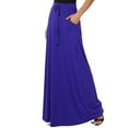 thumbnail image 1 of TheMogan Women's S~3X Drawstring Waist Pocket Drapey Jersey A-Line Long Maxi Skirt, 1 of 7