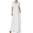 thumbnail image 1 of TheMogan Women's S~3X Soft Jersey Oversized V-Neck Short Sleeve Maxi Dress W Pocket, 1 of 6