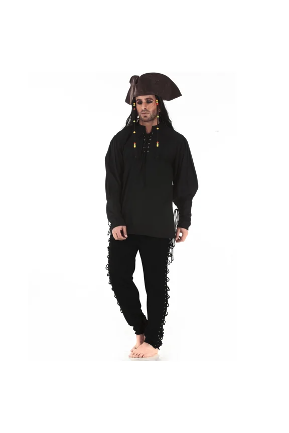 Gothic Pirate Renaissance Lace-Up Costume Pants for Men
