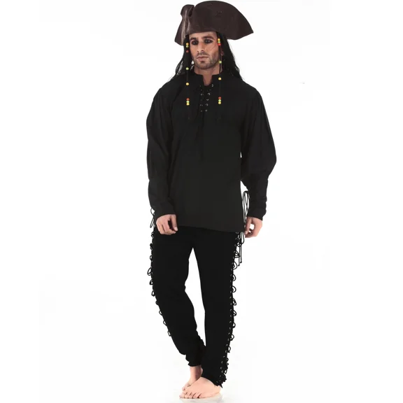 ThePirateDressing Gothic Pirate Renaissance Lace-Up Costume Pants for Men