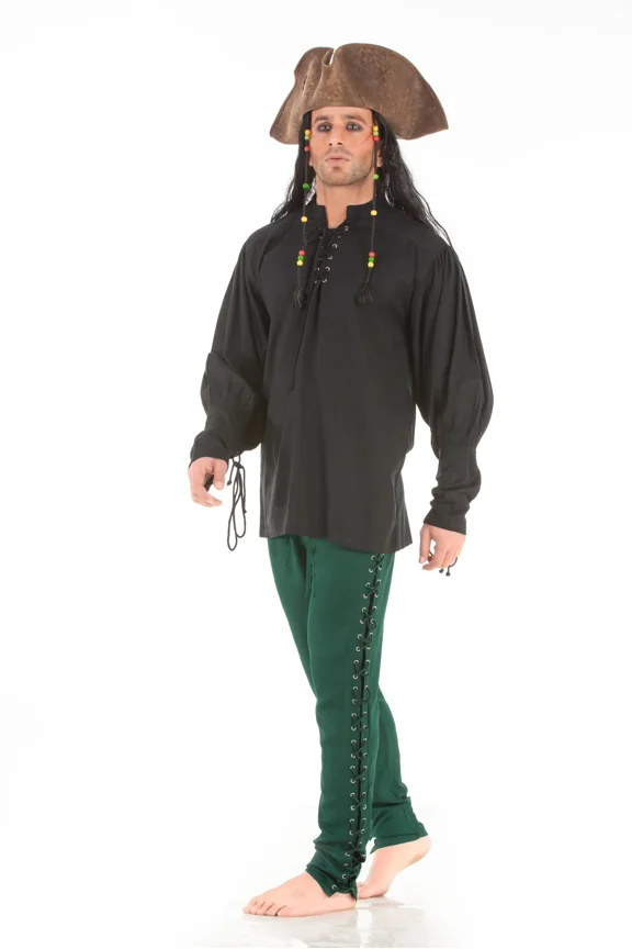 Gothic Pirate Renaissance Lace-Up Costume Pants for Men