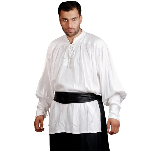ThePirateDressing Medieval Renaissance John Coxon Pirate Poet Shirt – Men’s Bard & Cosplay Costume Top
