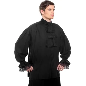 ThePirateDressing Men's Medieval Renaissance Pirate Shirt - Lace Frill Colonial Costume Top