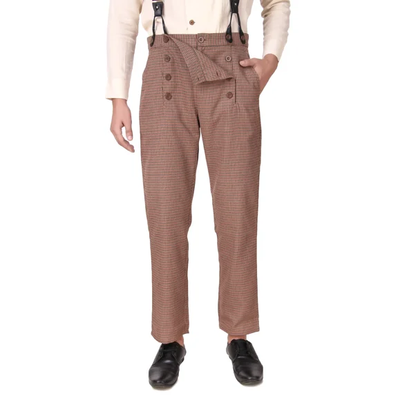 ThePirateDressing Men's Steampunk Victorian High Waist Costume Pants