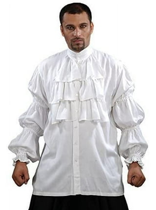  Medieval Frilly Ruffled Pirate Costume Shirt (Black, Large) :  Clothing, Shoes & Jewelry