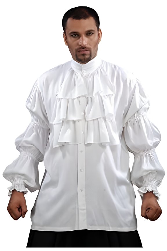 Pirate Ruffled Seinfeld Puffy Shirt (Large) White