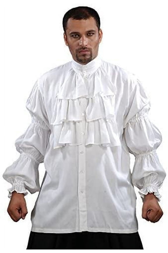 Pirate Ruffled Seinfeld Puffy Shirt (X-Large) White
