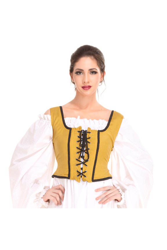 Women’s Pirate Renaissance Corset Bodice – Reversible Medieval Costume Top