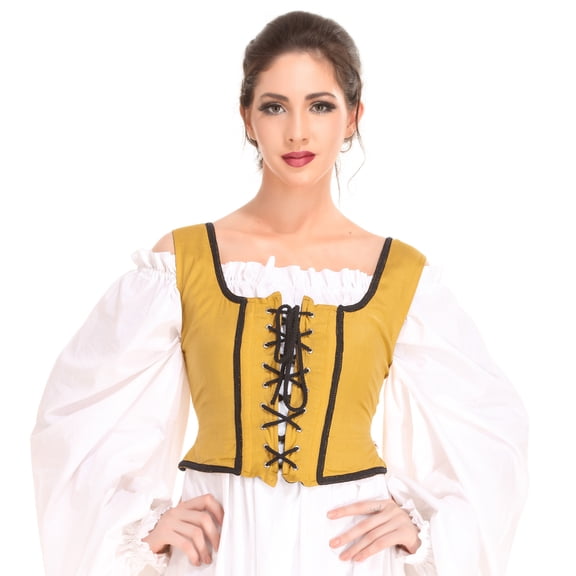 ThePirateDressing Women’s Pirate Renaissance Corset Bodice – Reversible Medieval Costume Top