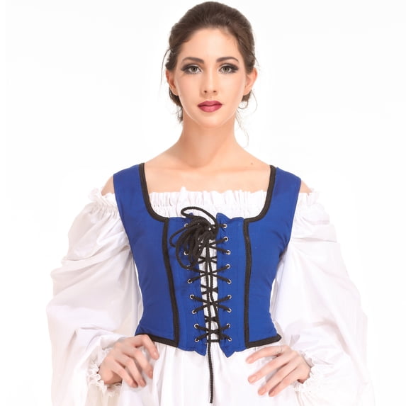 ThePirateDressing Women’s Pirate Renaissance Corset Bodice – Reversible Medieval Costume Top