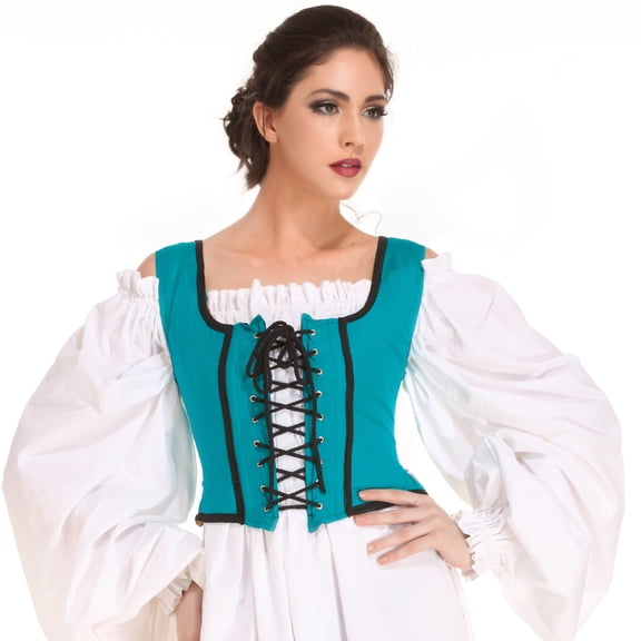 ThePirateDressing Women’s Pirate Renaissance Corset Bodice – Reversible Medieval Costume Top
