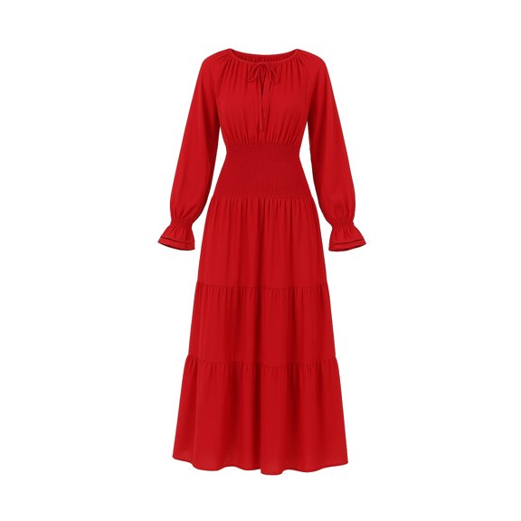 ThePirateDressing Women’s Renaissance Medieval Peasant Smocked Maxi Dress, 100% Rayon