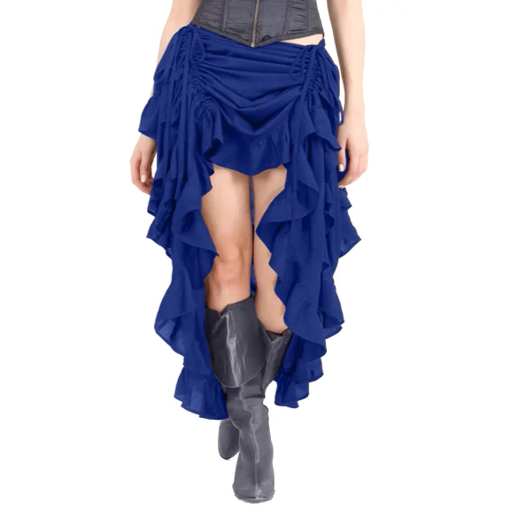 ThePirateDressing Women's Steampunk Victorian Gothic High-Low Ruffle Costume Skirt