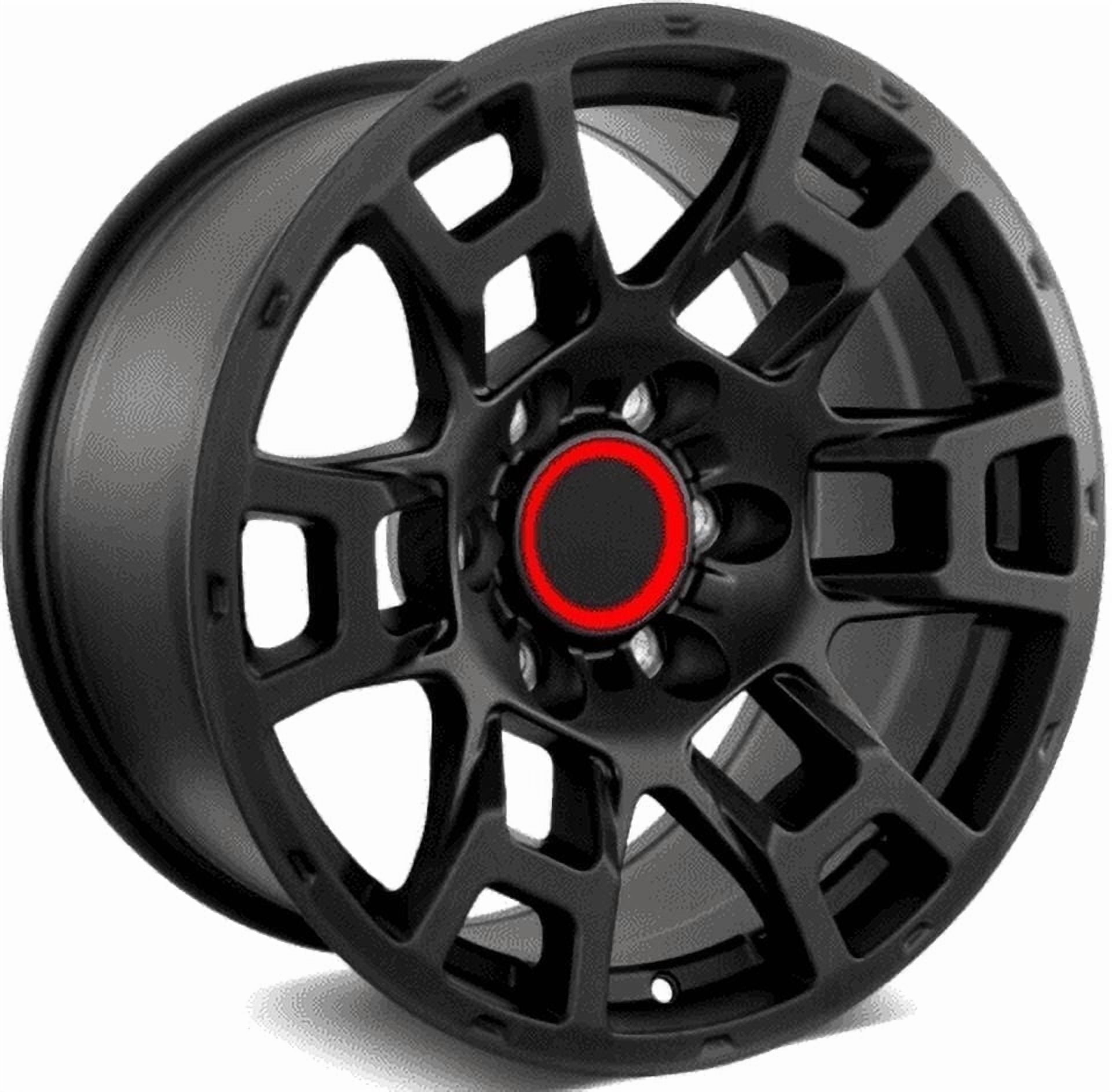 WheelDepot 17-inch Matte Black Car Rims with Center Caps, TRD Wheel ...