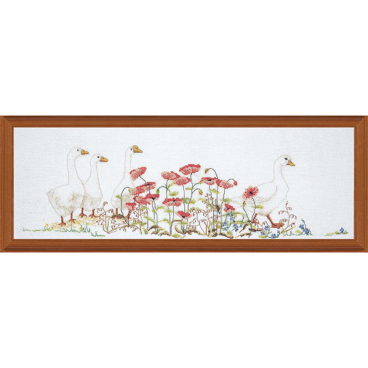 Thea Gouverneur Poppies & Geese Kit & Frame Counted CrossStitch