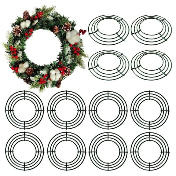 Thealyn 10 inch Metal Wreath Frame 12 pack for Valentine's Day Wedding Farmhouse Party Home Decoration (Green)