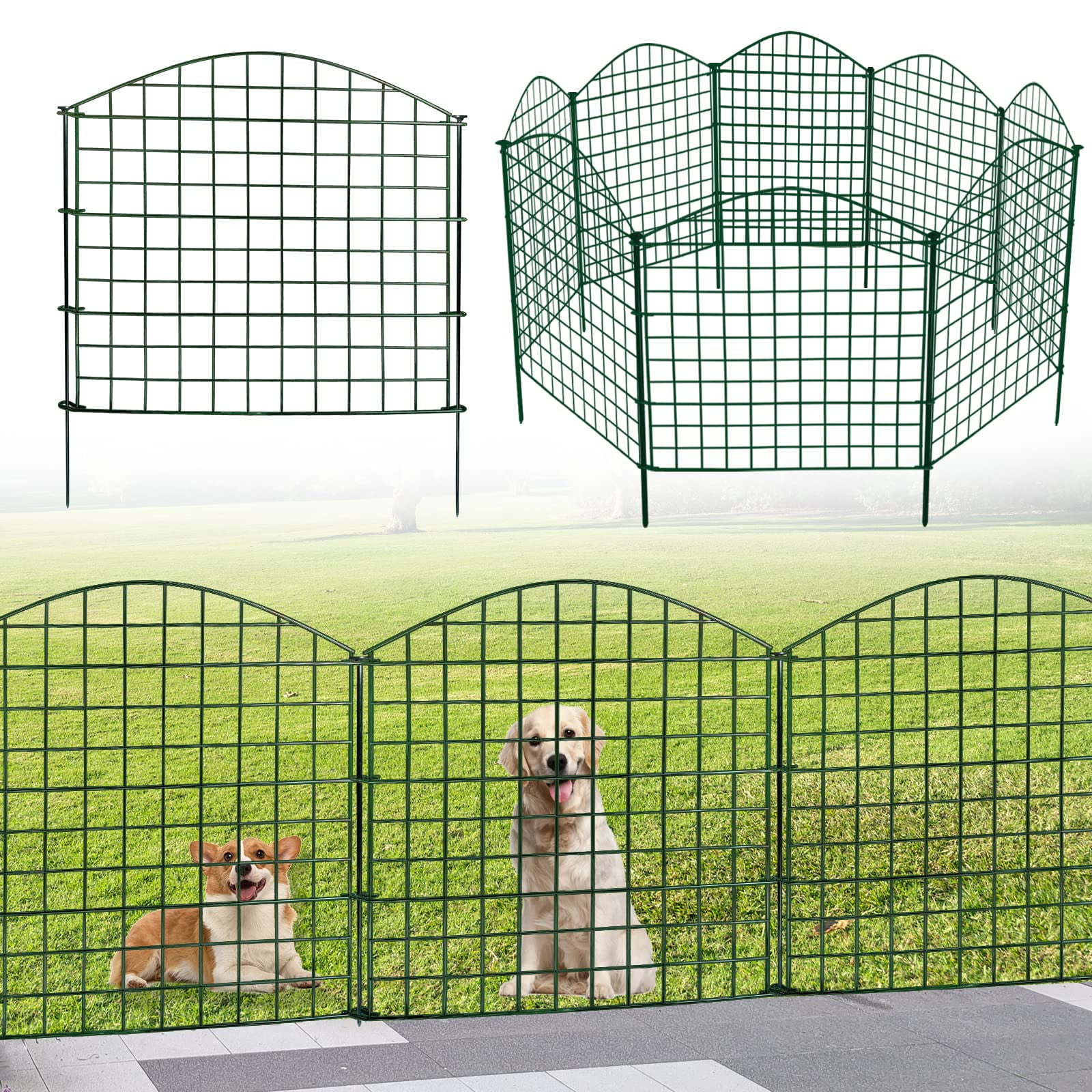 Thealyn Garden Fence 5 Panels 12.1ft (L) x 28in (H) Outdoor Rustproof