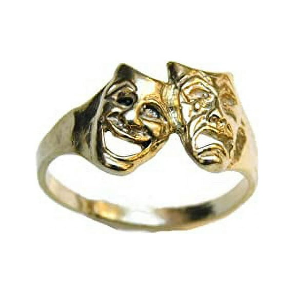Theater Mask Set Ring 14k Solid Yellow Gold!!