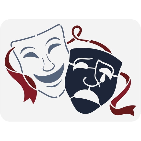 Theater Masks Stencil 11.7x8.3inch Reusable Theatre Drama Comedy Style Stencils Theatre Greek Muse Comedy and Tragedy Stencil