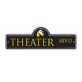 thumbnail image 1 of Theater Plastic Street Sign - 7 Inch X 20 Inch Gift Stage Performance Acting Drama Comedy Decor Play Lights Show Movie Fun Musical, 1 of 4