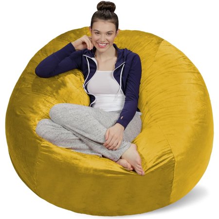 Theater Sacks 5-foot Bean Bag Chair Large Memory Foam Bean Bag Lemon Modern & Contemporary, Casual