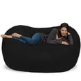 thumbnail image 1 of Theater Sacks LLC Large Memory Foam Microsuede Bean Bag Chair Loveseat Black Micro Suede, 1 of 5