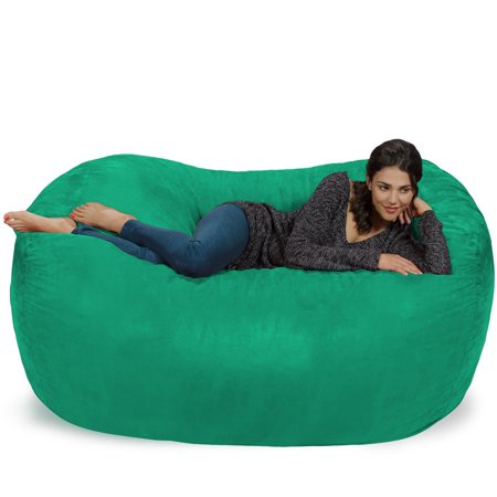 Theater Sacks LLC Large Memory Foam Microsuede Bean Bag Chair Loveseat Tide Pool Micro Suede