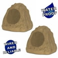 thumbnail image 1 of Theater Solutions 2R6S Outdoor Sandstone 6.5" Rock 2 Speaker Set for Deck Pool Spa Yard Garden, 1 of 6