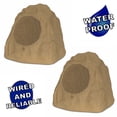 thumbnail image 1 of Theater Solutions 2R8S Outdoor Sandstone 8" Rock 2 Speaker Set for Deck Pool Spa Yard Garden, 1 of 6
