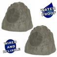 thumbnail image 1 of Theater Solutions 2R8SG Outdoor Slate Grey 8" Rock 2 Speaker Set for Deck Pool Spa Yard Garden, 1 of 6