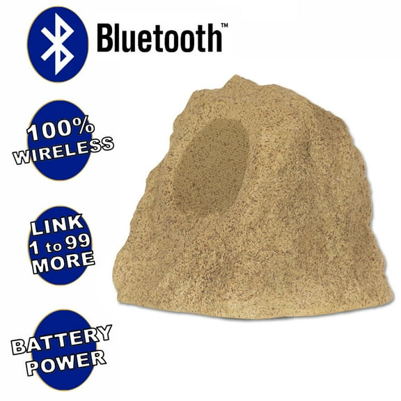 Theater Solutions B42S Fully Wireless 60 Watt Rechargeable Battery Bluetooth Rock Speaker Sandstone Link Up To 99 Speakers Wirelessly