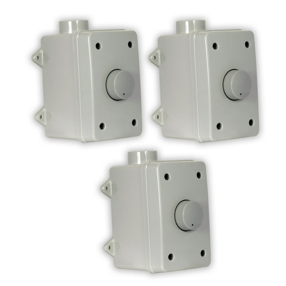 Theater Solutions OVCDG Outdoor Volume Controls Gray Weatherproof 3 Piece Set