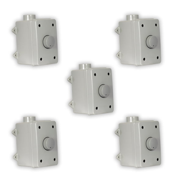 Theater Solutions OVCDG Outdoor Volume Controls Gray Weatherproof 5 Piece Set
