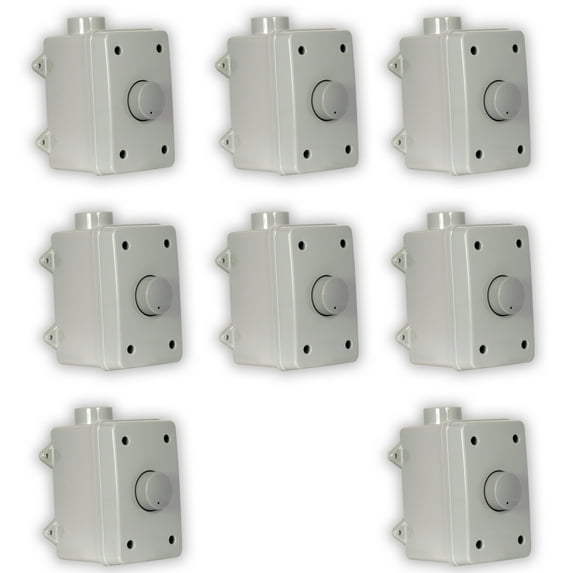 Theater Solutions OVCDG Outdoor Volume Controls Gray Weatherproof 8 Piece Set