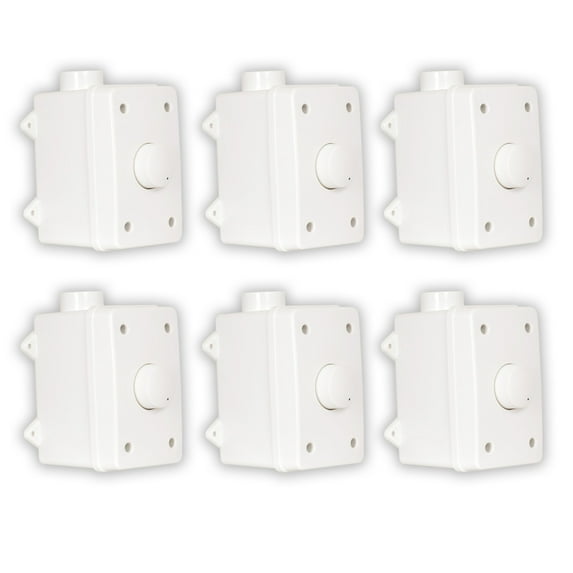 Theater Solutions OVCDW Outdoor Volume Controls White Weatherproof 6 Piece Set