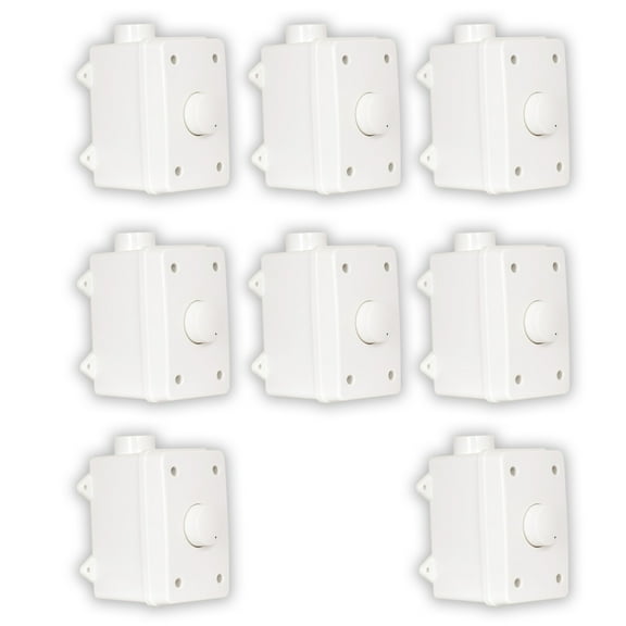 Theater Solutions OVCDW Outdoor Volume Controls White Weatherproof 8 Piece Set