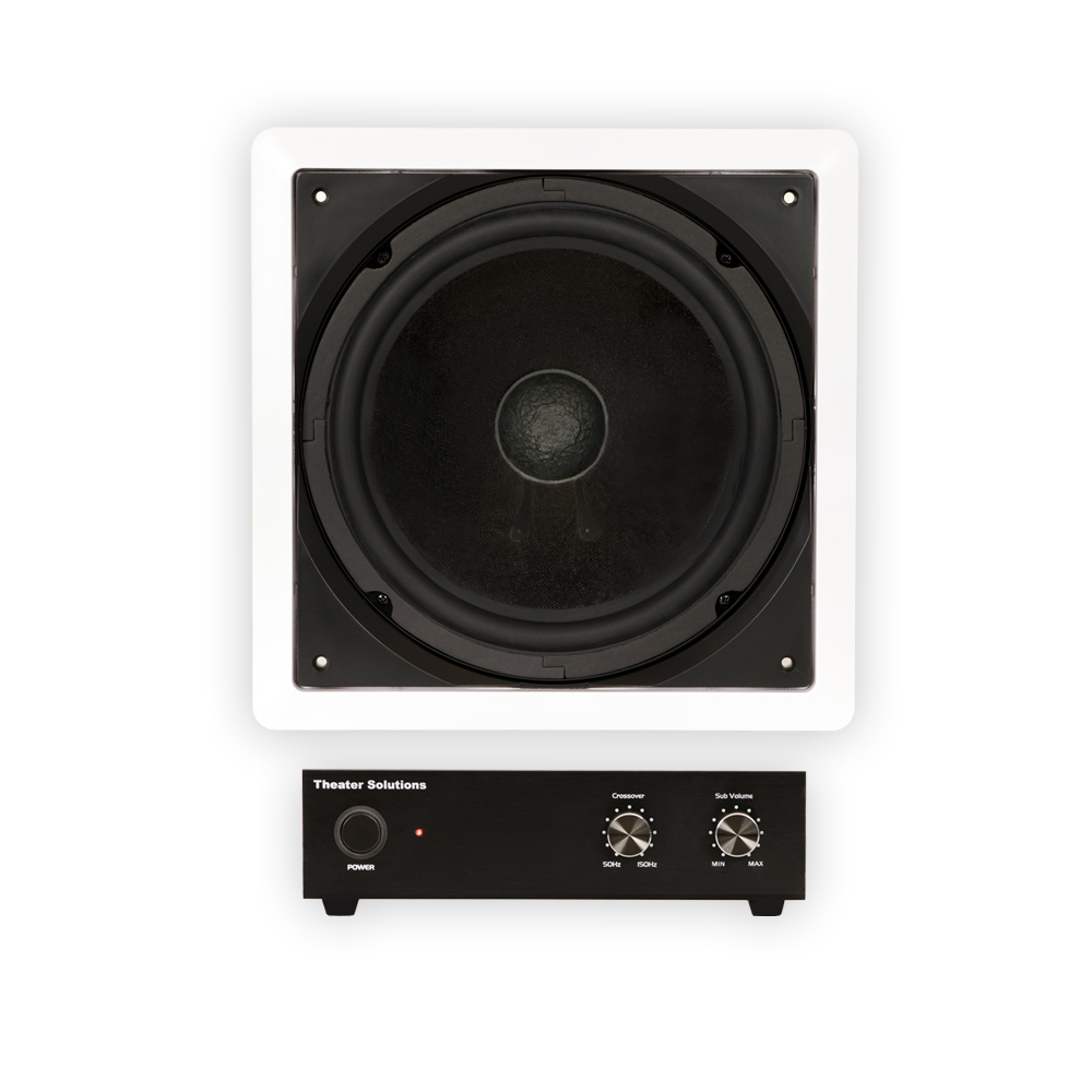 Theater Solutions TS1000 Flush Mount 10" Subwoofer Speaker and Amp Set - image 1 of 7