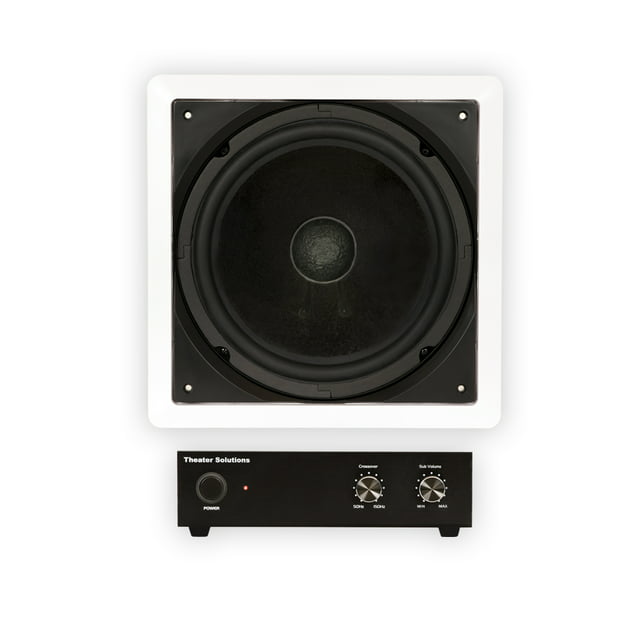 Theater Solutions TS1000 Flush Mount 10" Subwoofer Speaker and Amp Set