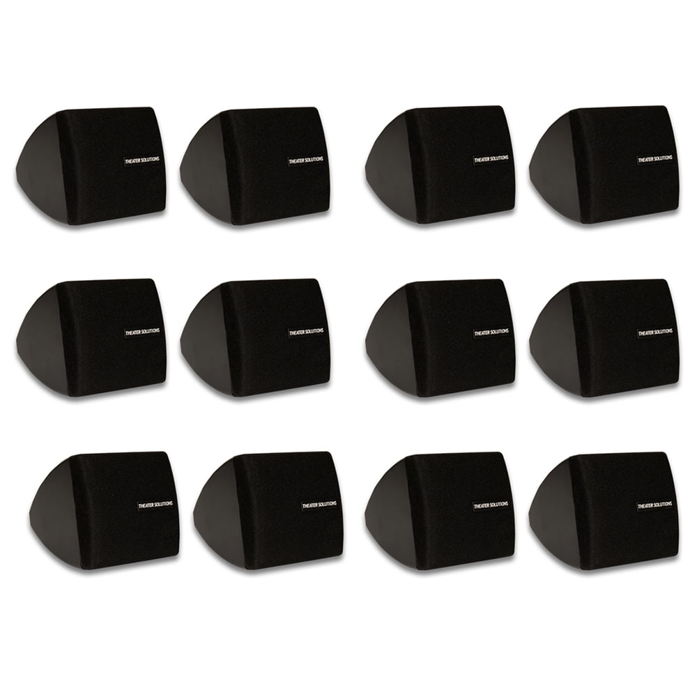 Theater Solutions TS30B Mountable Indoor Speakers Black Bookshelf 6 Pair Pack