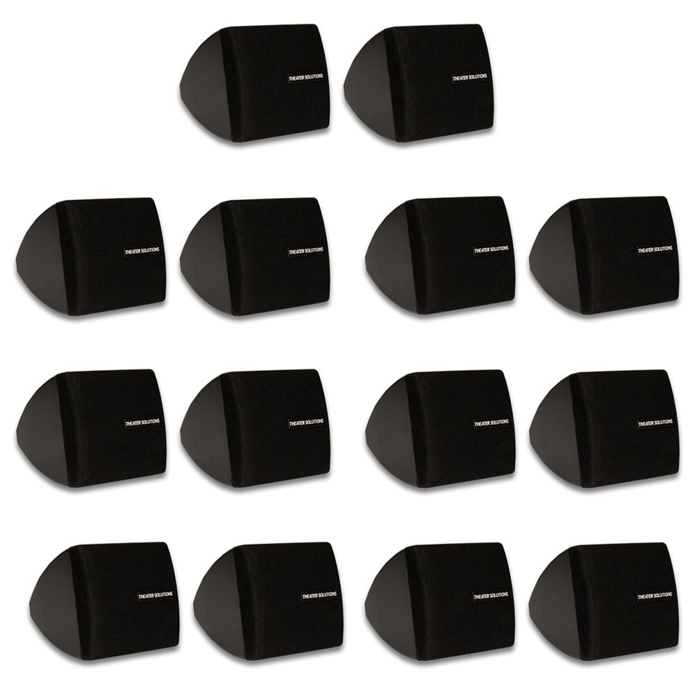 Theater Solutions TS30B Mountable Indoor Speakers Black Bookshelf 7 Pair Pack