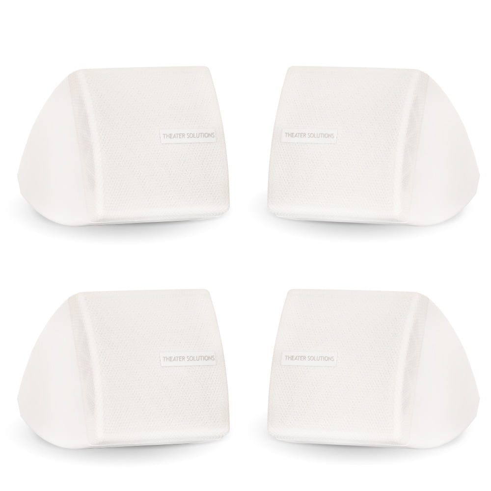 Theater Solutions TS30W Mountable Indoor Speakers White Bookshelf 2 Pair Pack