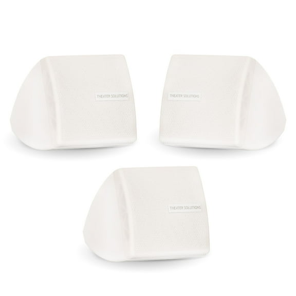 Theater Solutions TS30W Mountable Indoor Speakers White Bookshelf 3 Piece Pack