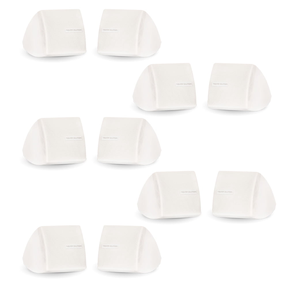 Theater Solutions TS30W Mountable Indoor Speakers White Bookshelf 5 Pair Pack